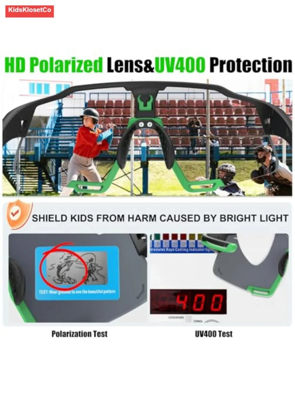 Polarized Kids Sunglasses UV400 Sports Sunglasses for Baseball Cycling